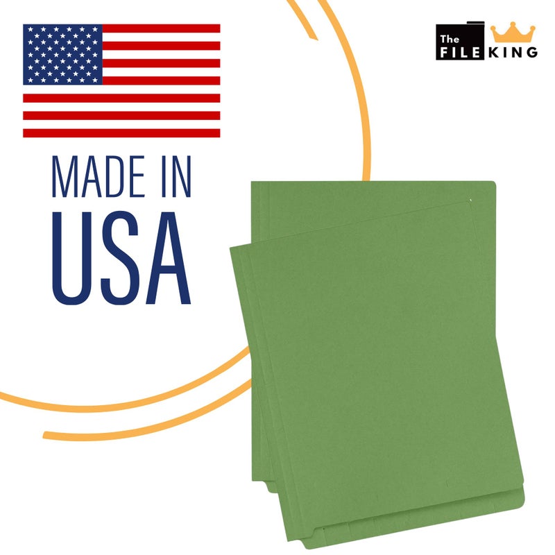The File King End Tab Green File Folder - Letter Size | Box of 100 | Full Side Folder for Medical Charts & Office Filing | Space for Jacket Labeling | 11-Point Fiber Construction | Made in The USA - Image 5